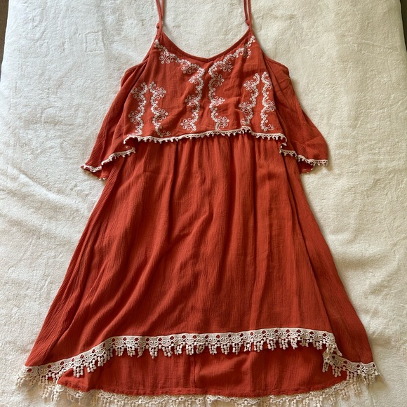 Alya Other - Alya Coral Swim Coverup with Lace Trim